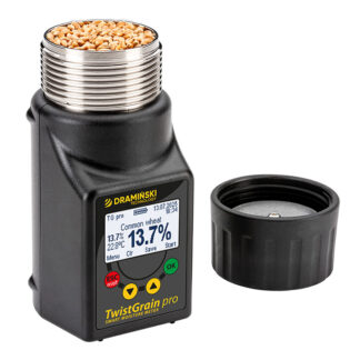 Grain moisture meter with sample commpression