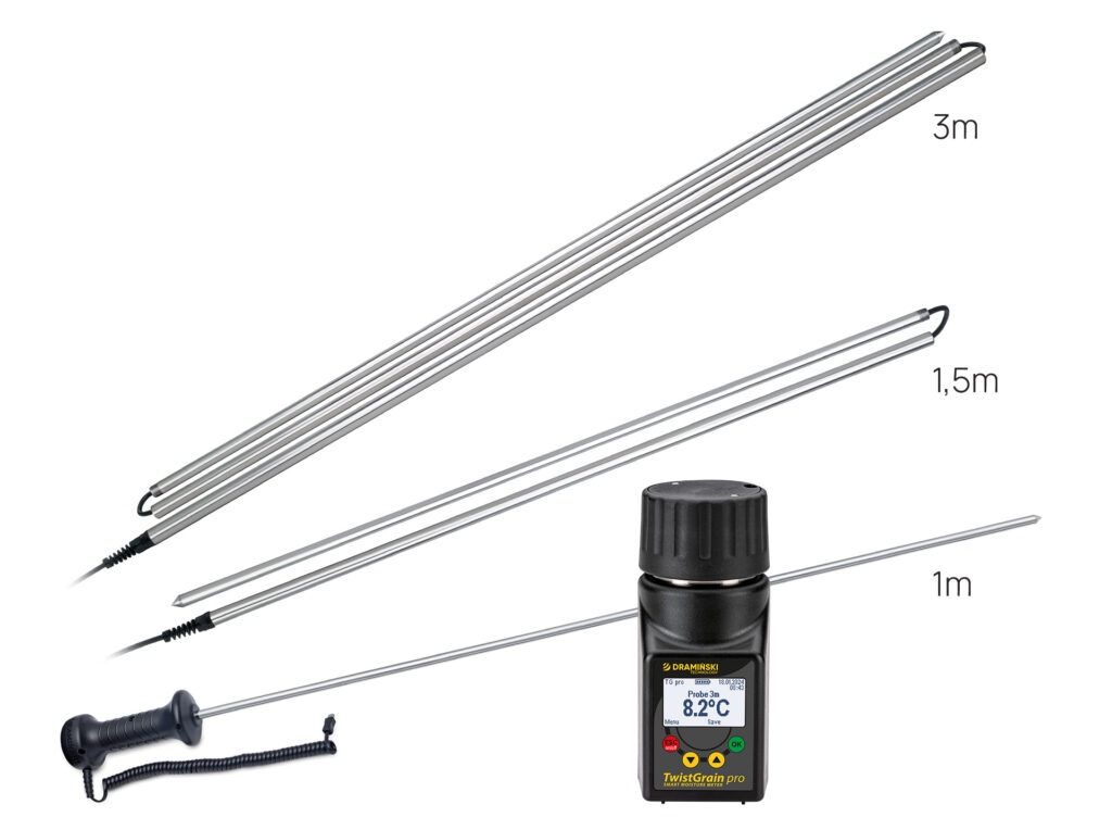 External temperature probes of different construction and length. TG pro agricultural thermometer